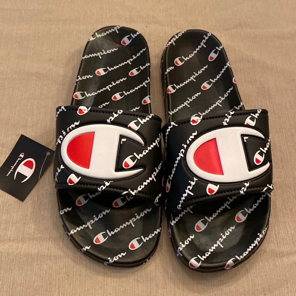 Champion slides, black, NWT, size 9.5 US / 43 EU